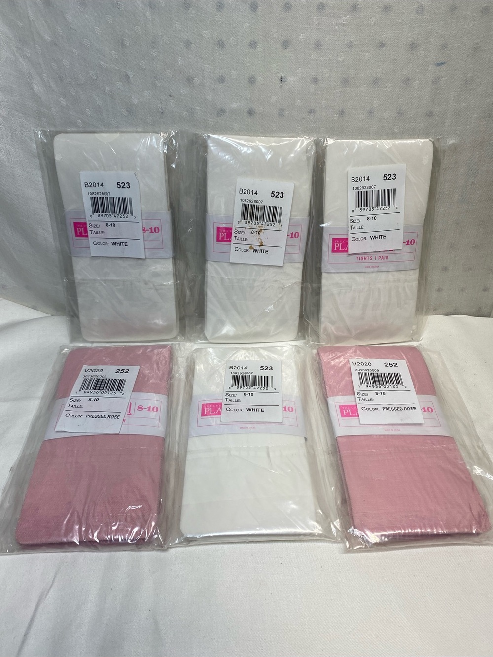 The Children's Place Girls' Leggings White and Pressed Rose Pink Lot Of 6 NWT